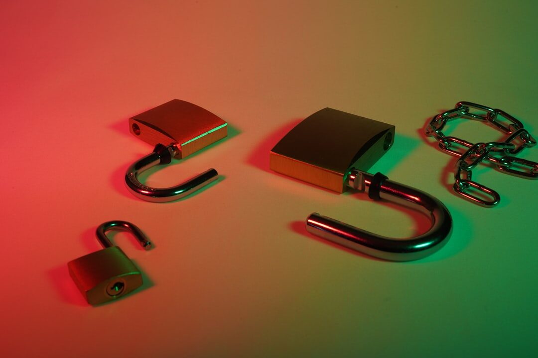 Cybersecurity concept with digital lock and glowing code on dark background